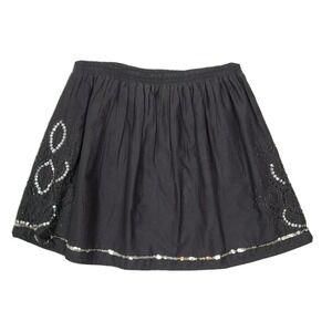 Gap Skirt Womens Medium Grey Sequin Beaded Stretch Waist Cotton Boho Festival